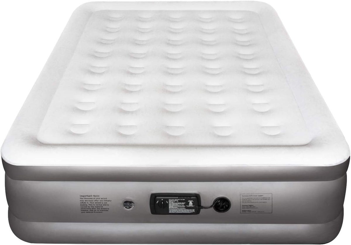 White Queen Air Mattress with Built-in Pump D251