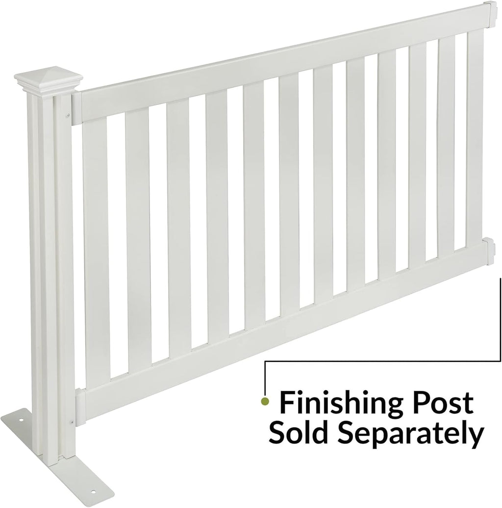 5.5' x 3' Portable Vinyl Fence Kit and 36" x 72" White Picket Fence Panel V557