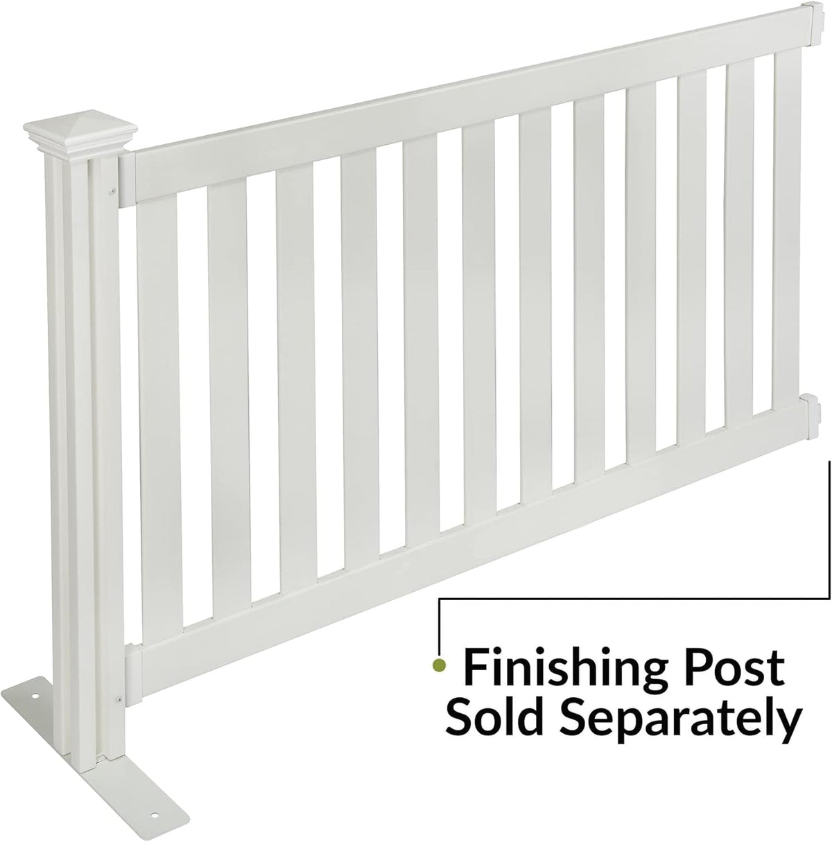 5.5' x 3' Portable Vinyl Fence Kit and 36" x 72" White Picket Fence Panel V557