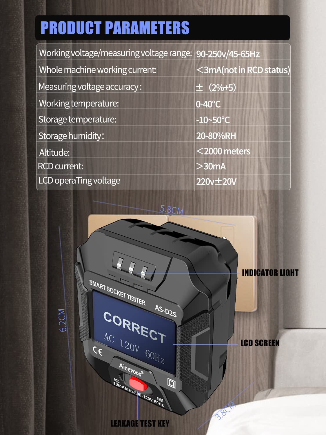 LCD Display Receptacle Tester E114137