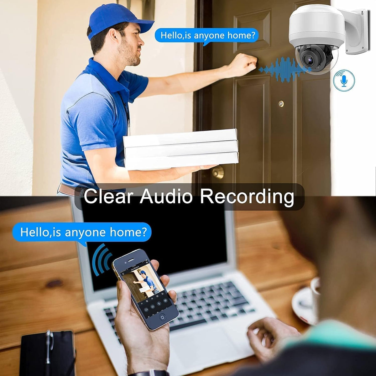 8MP PTZ PoE IP Dome Camera with Built-in Mic U350874