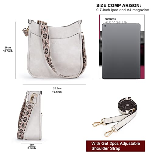 Vegan Leather Crossbody Shoulder Bag with 2PCS Adjustable Strap U2307