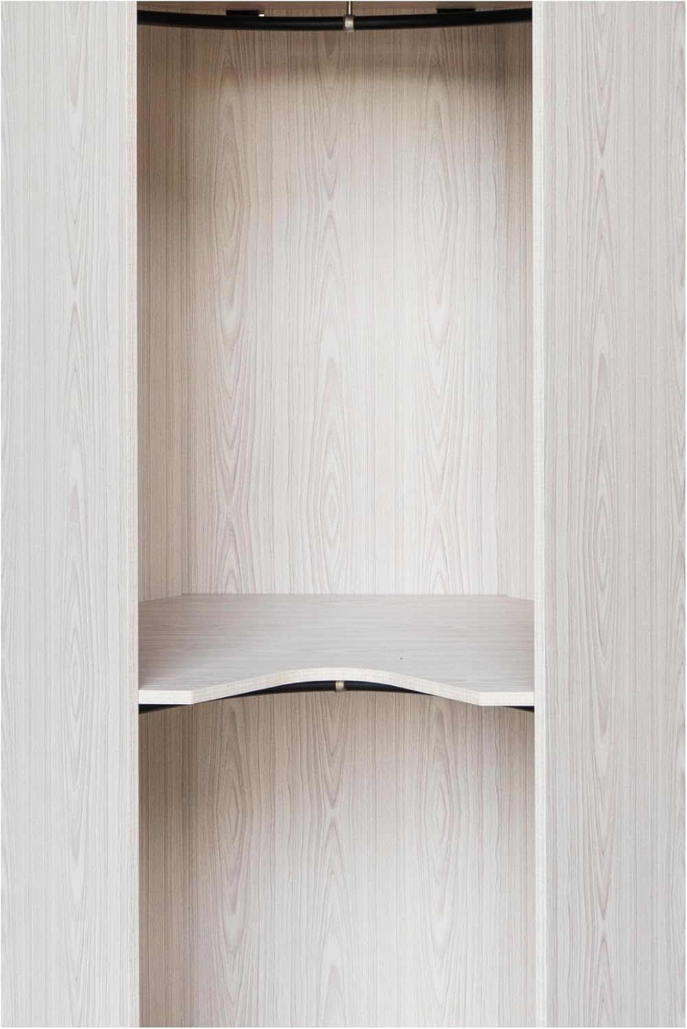 Natural Open Style Wooden Corner Wardrobe Closet with 2 Hanging Rails and Shelves R170072