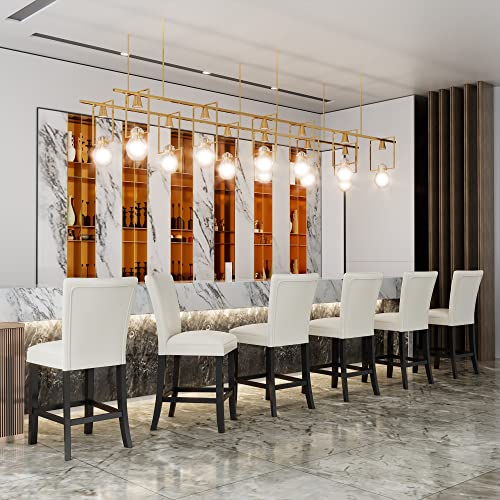 Red Faux Leather Upholstered Counter Height Bar Stool Set of 4 I728