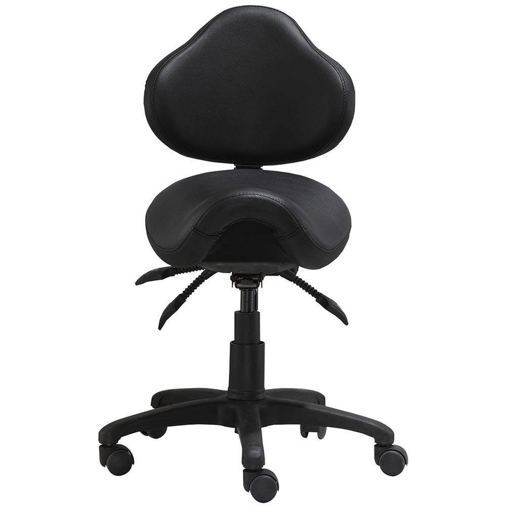 Rolling Saddle Stool with Adjustable Height and Backrest F5194