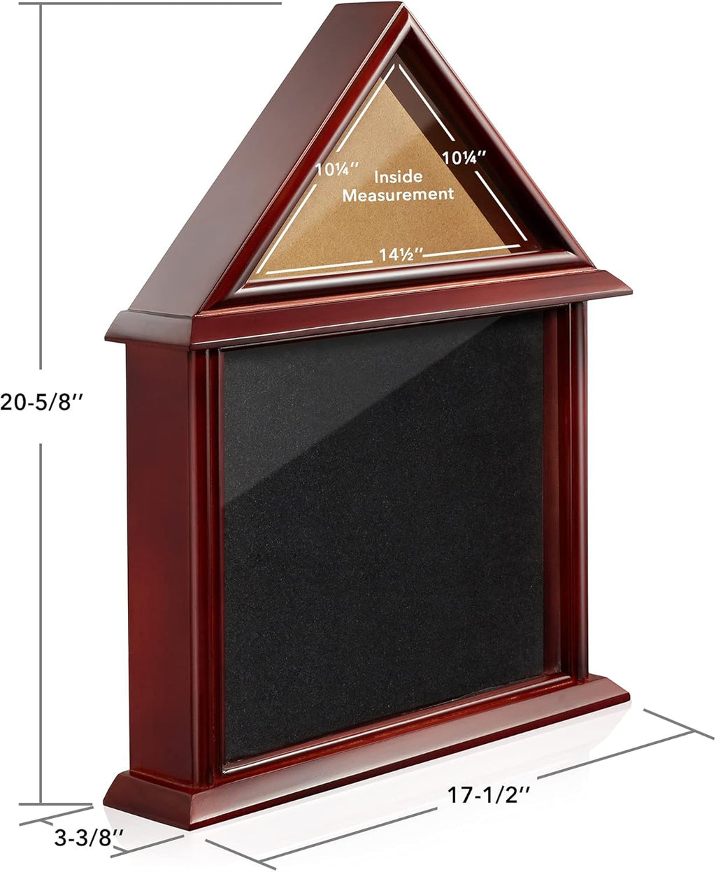 Flag and Certificate Shadow Box Display Case Solid Wood Mahogany Finish H161807