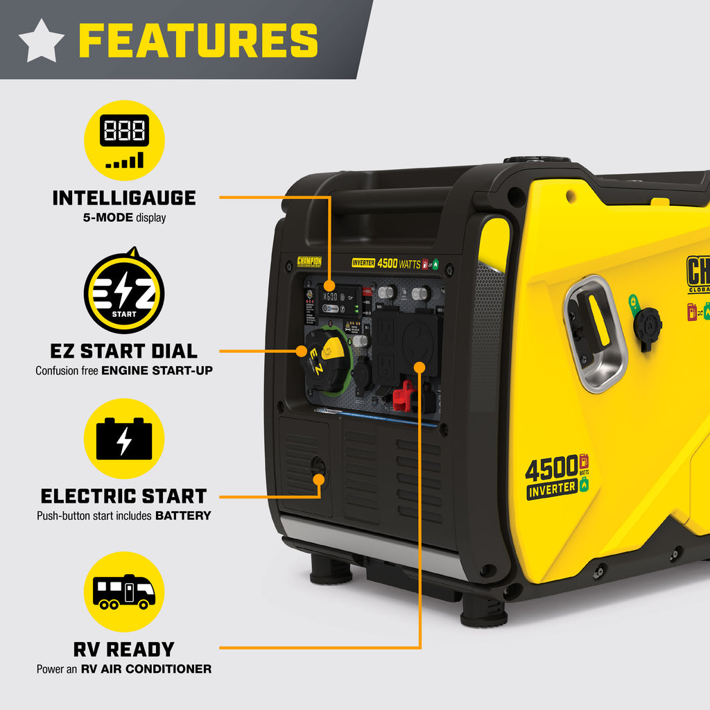 4500-Watt Portable Dual Fuel Inverter Generator A842129
