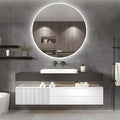 Solid Wood Wall Mounted Bathroom Vanity with Sink and LED Mirror, 36" S57784