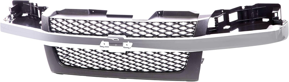 Front Dark Gray Grille Assembly with Chrome Center Bar P730591