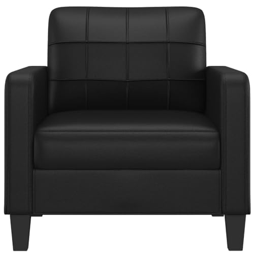 Black 55.1" Faux Leather 2-Seater Sofa R25482