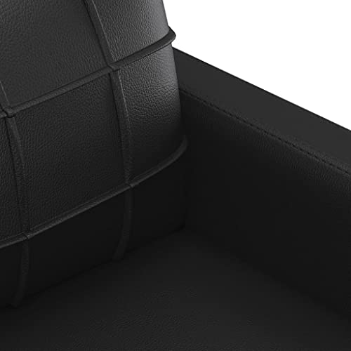 Black 55.1" Faux Leather 2-Seater Sofa R25482