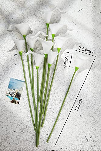 20 Pcs White Artificial Calla Lily Flowers H3181