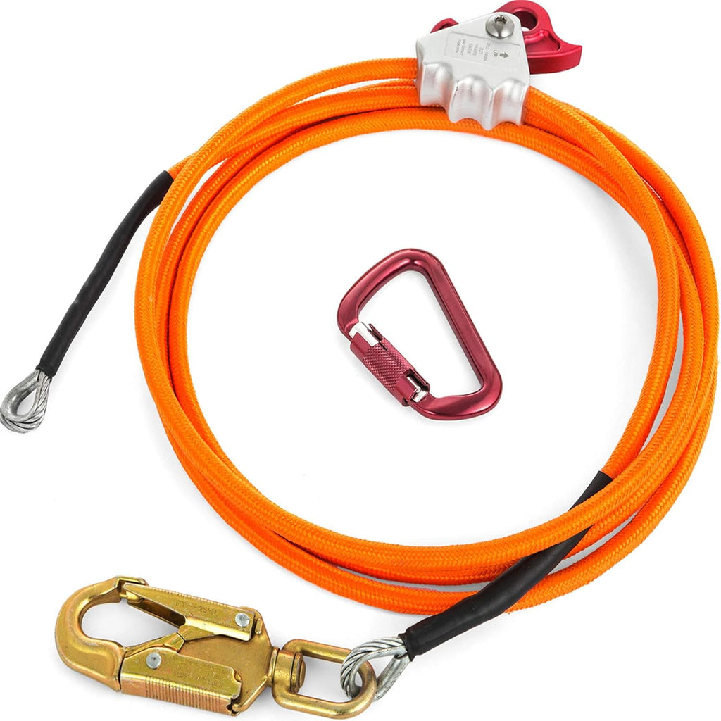 Steel Wire Core Flip Line Kit 1/2 X 10' with Carabiner and Swivel Snap Pack of 2 V6955