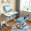 Kids Height Adjustable Desk and Chair Set with Tilt Desktop and Storage Drawer D494