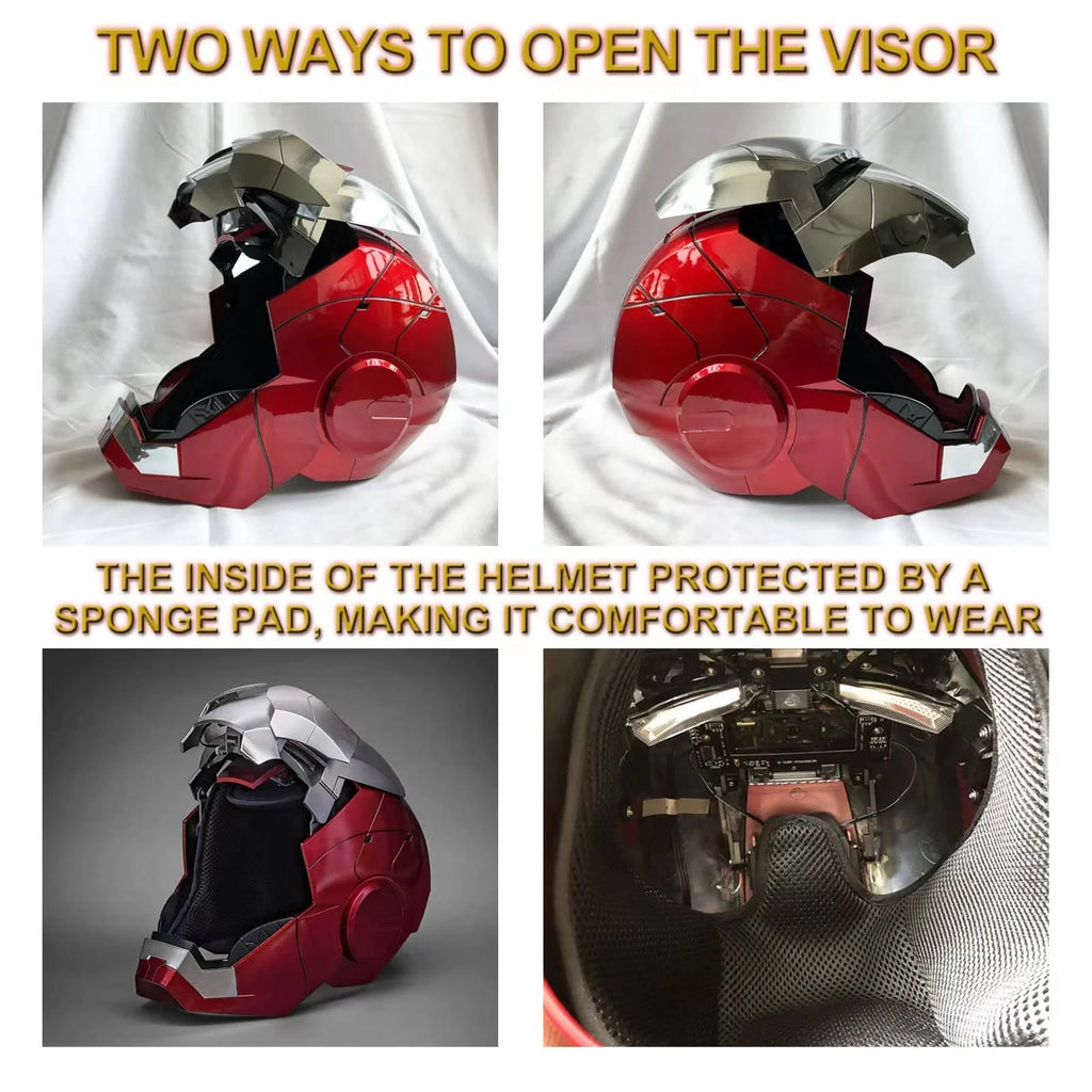 Silver Electronic Iron Man Helmet Mask with LED Eyes B43948