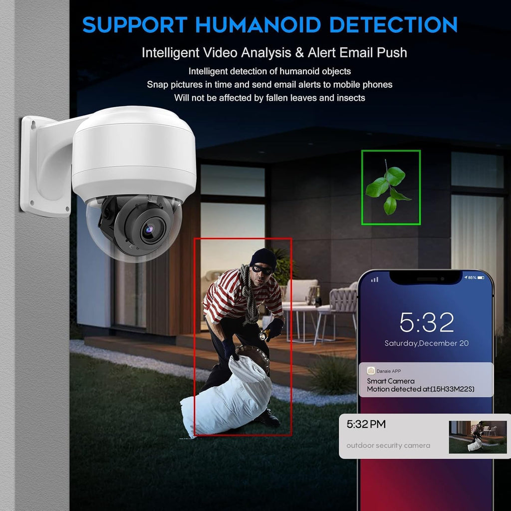 8MP PTZ PoE IP Dome Camera with Built-in Mic U350874
