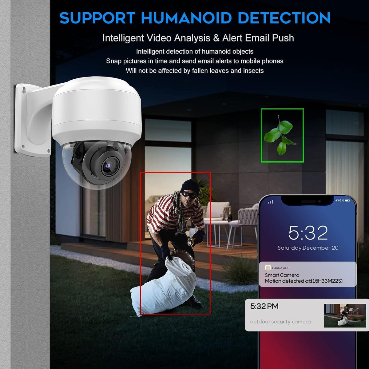 8MP PTZ PoE IP Dome Camera with Built-in Mic U350874