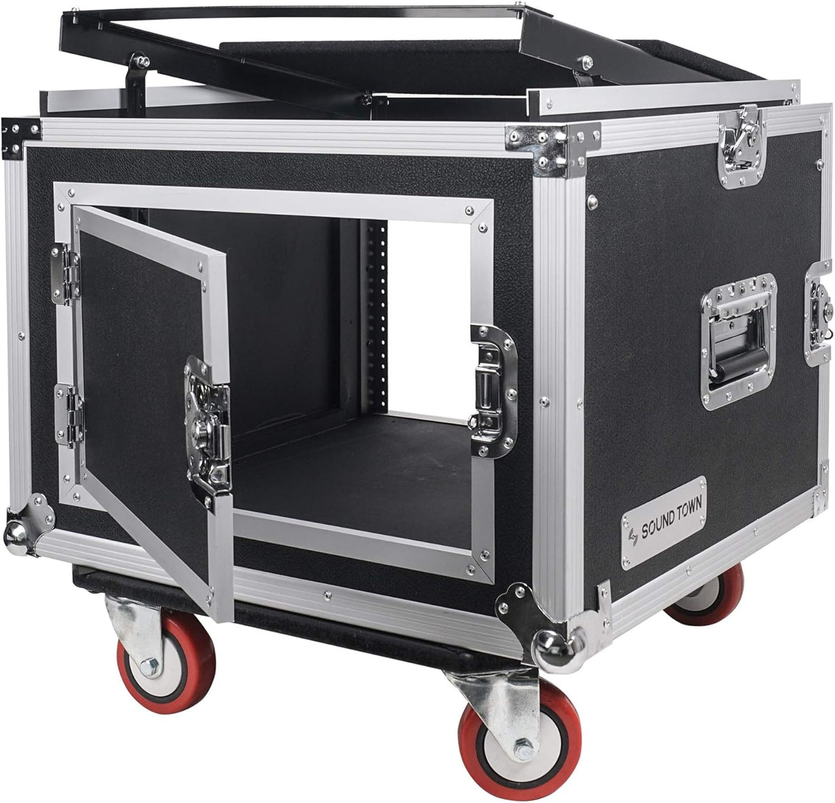 12U ATA Rack Case with 11U Slant Mixer Top and Casters G1281