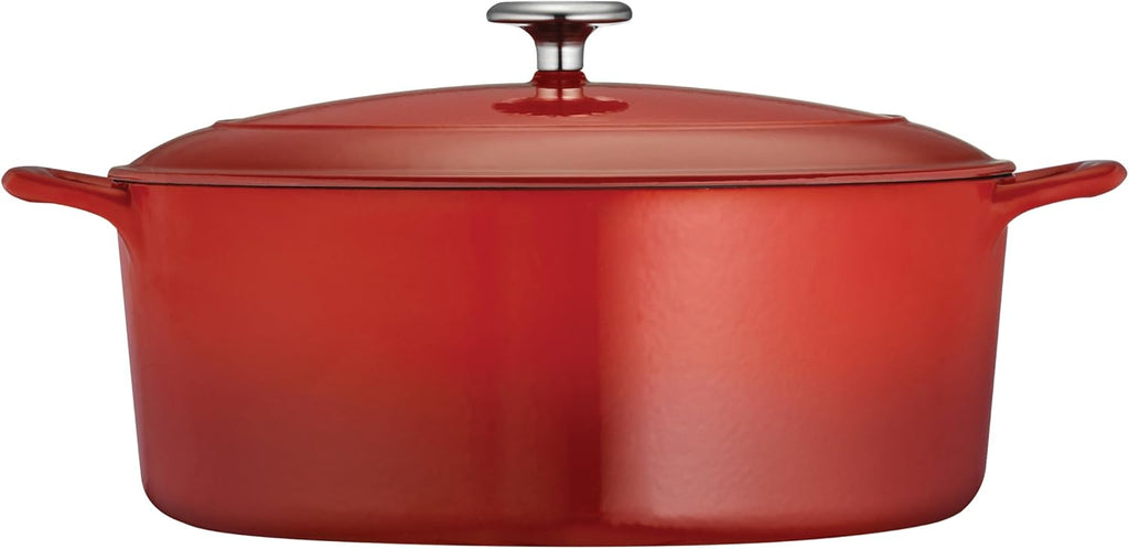 Enameled Cast Iron Covered Dutch Oven 7-Quart Gradated Red I906