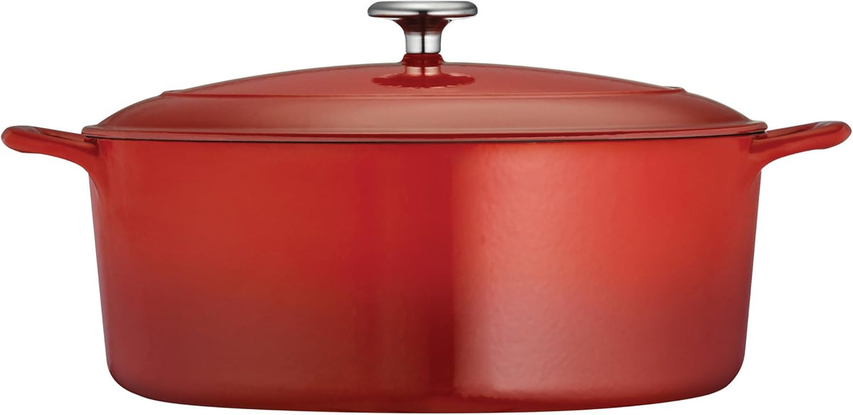 Enameled Cast Iron Covered Dutch Oven 7-Quart Gradated Red I906