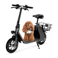 Electric Scooter with Seat & Carry Basket, 672W PWR, 288Wh, 20MPH, 20 Miles, 12.5" Tires H7050