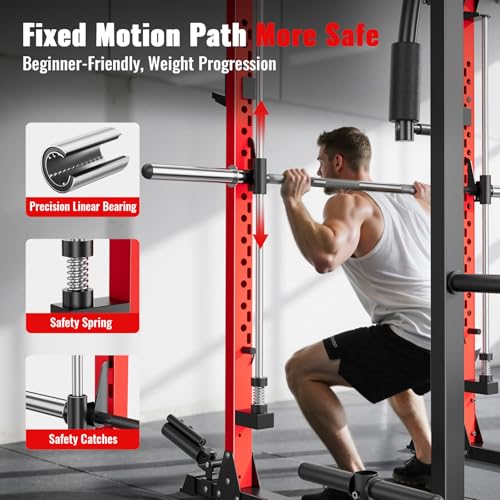 Smith Machine Power Cage with LAT Pull-Down Systems and Cable Attachment P521