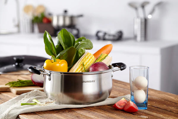 Stainless-Steel Casserole Pot with Glass Lid 24cm V758