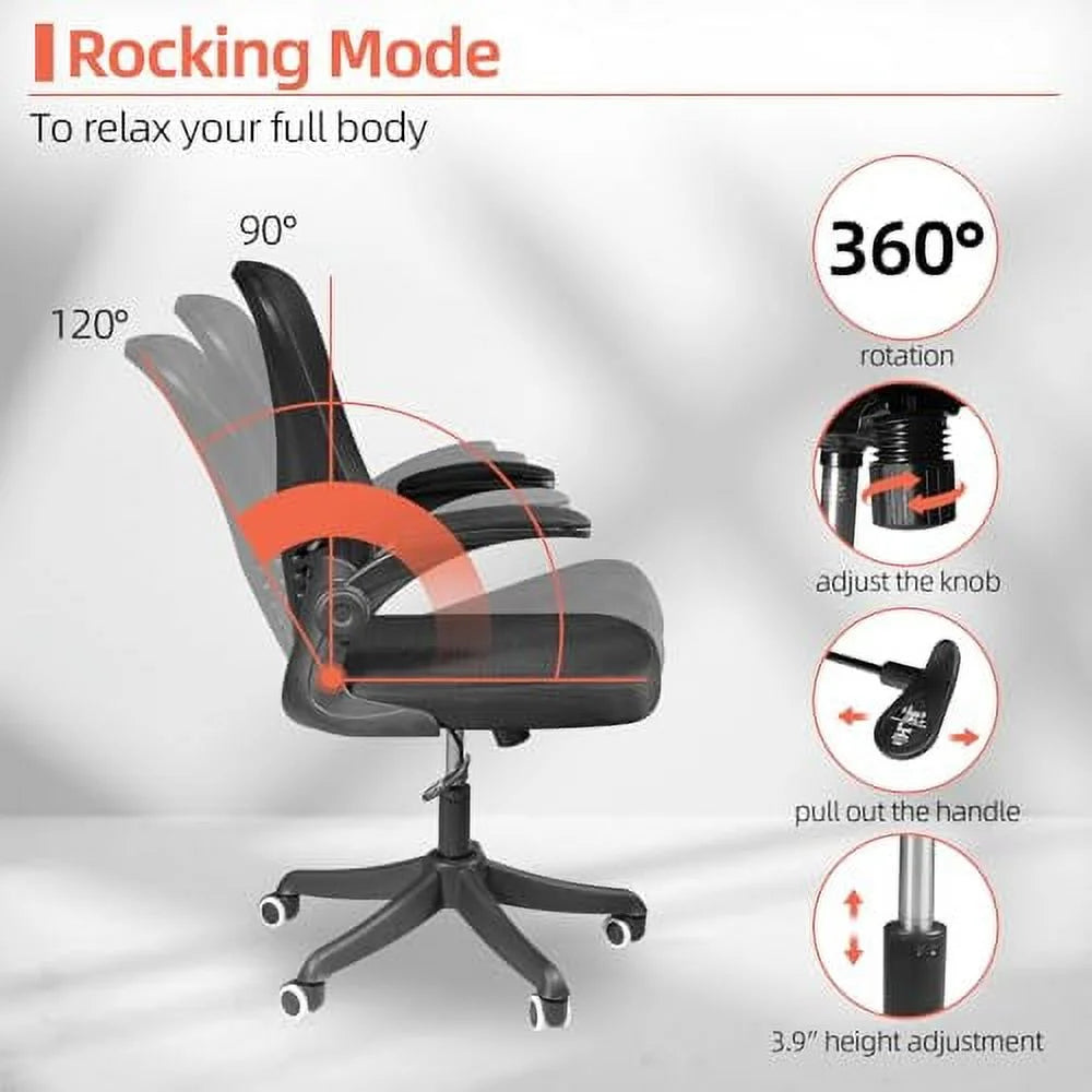 Black Ergonomic Mesh Office Chair with Wheels and Arms Z72237
