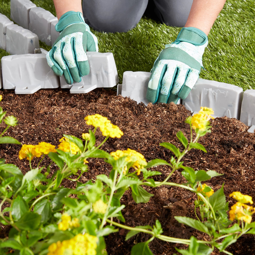 Faux Stone No-Dig Landscape Edging 10-ft. Plastic Gray Q226782