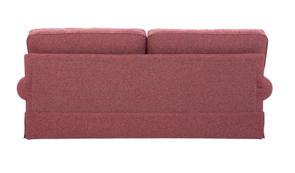 Rustic Red Sofa with Four Accent Pillows V7557