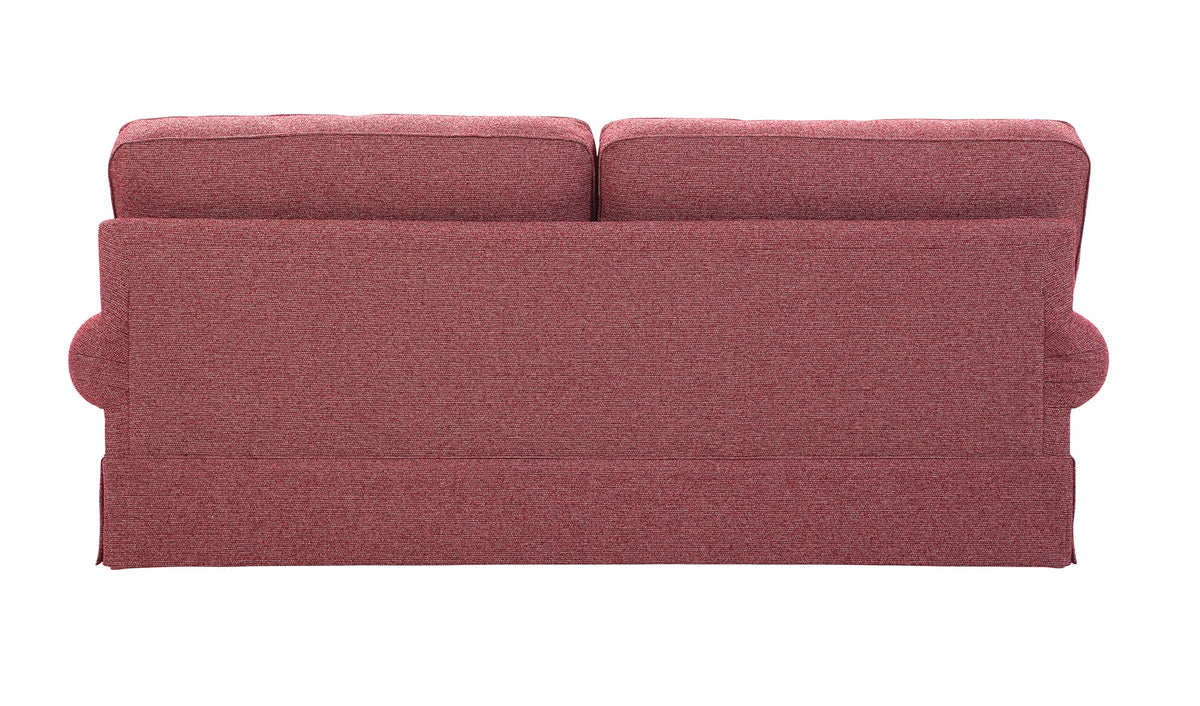 Rustic Red Sofa with Four Accent Pillows V7557