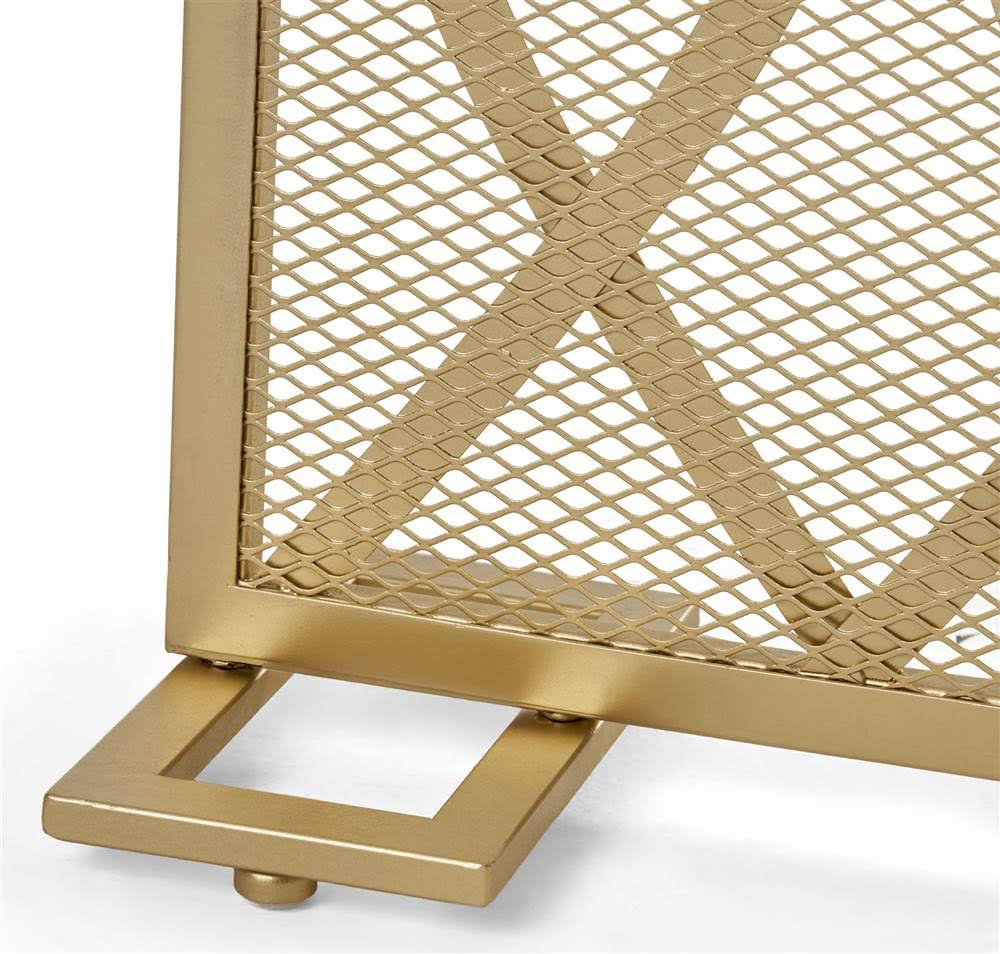 Gold Finish Iron Firescreen Y19357