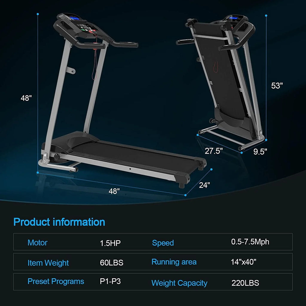 Foldable Electric Treadmill with LCD Monitor S109608
