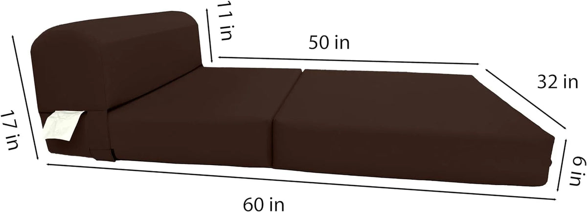 Twin Size Brown Folding Foam Sleeper Chair R866486