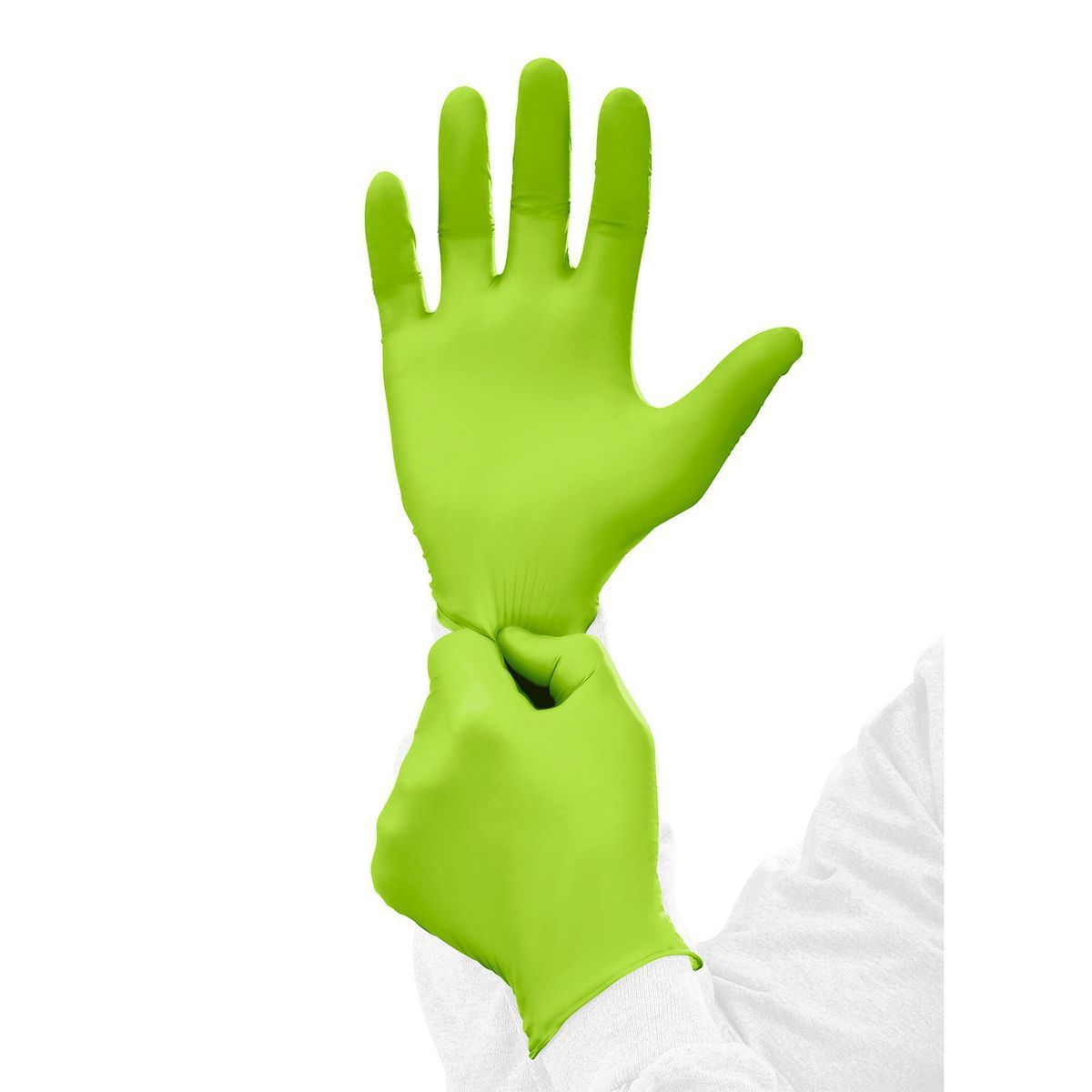 Nitrile Powder-Free Gloves, 100-Pack, Large, Green B210525