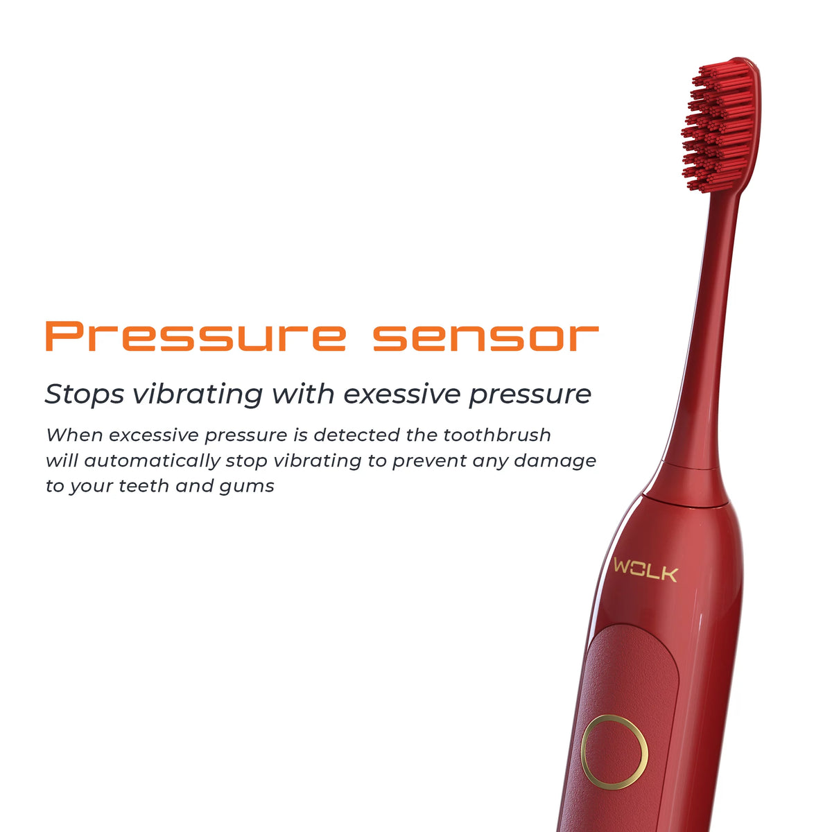 Ultra Whitening Toothbrush with Pressure Sensor, 5 Brushing Modes, 8 Brush Heads, Travel Case, Rechargeable M568599