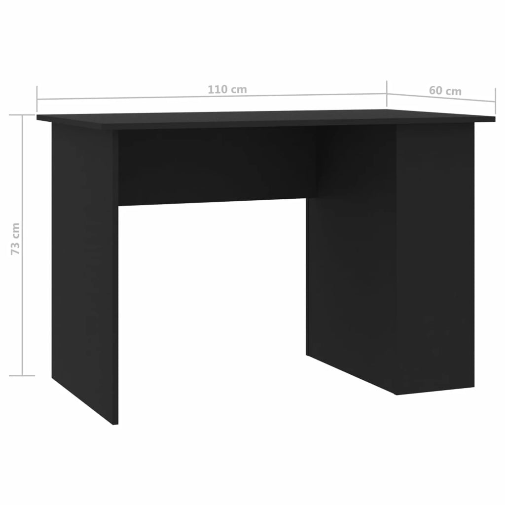 Black Computer Desk with Storage Shelves K250631