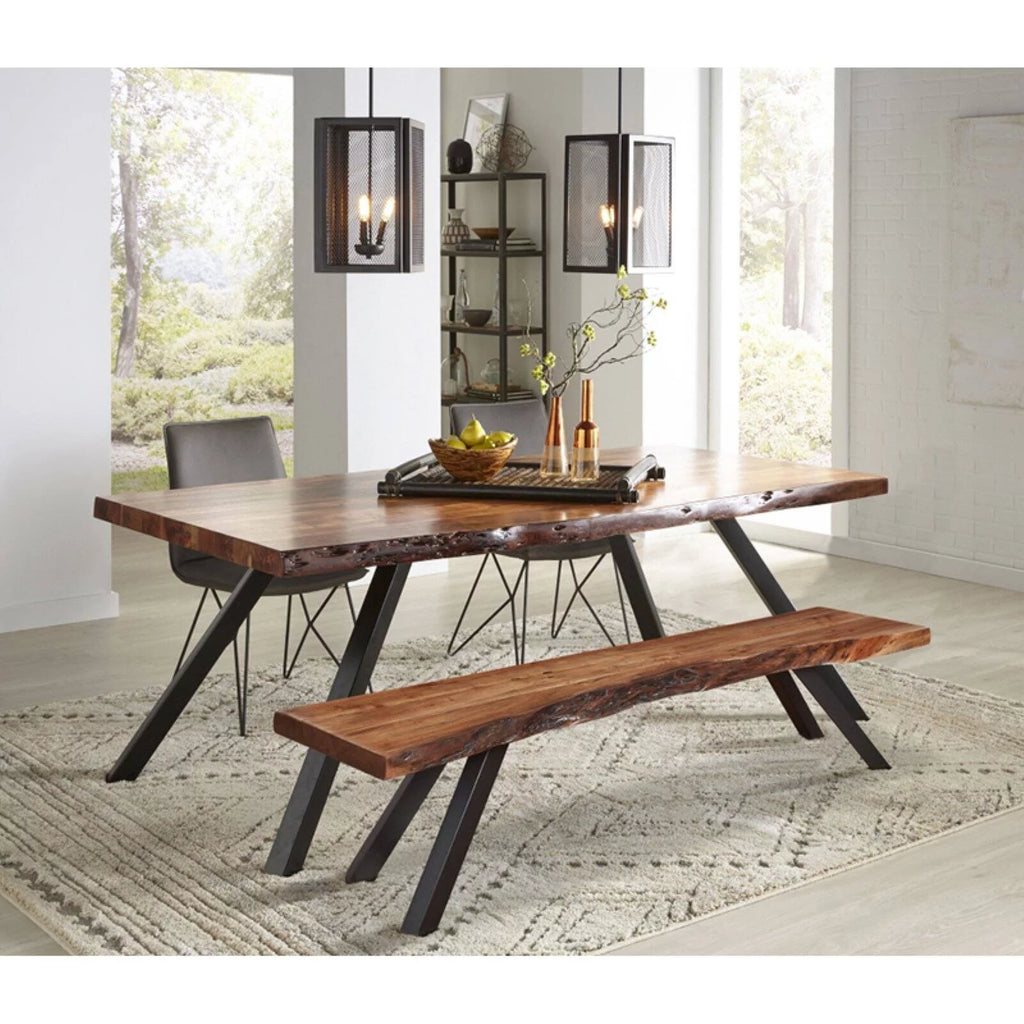 Solid Wood Dining Bench in Natural Acacia Q94590