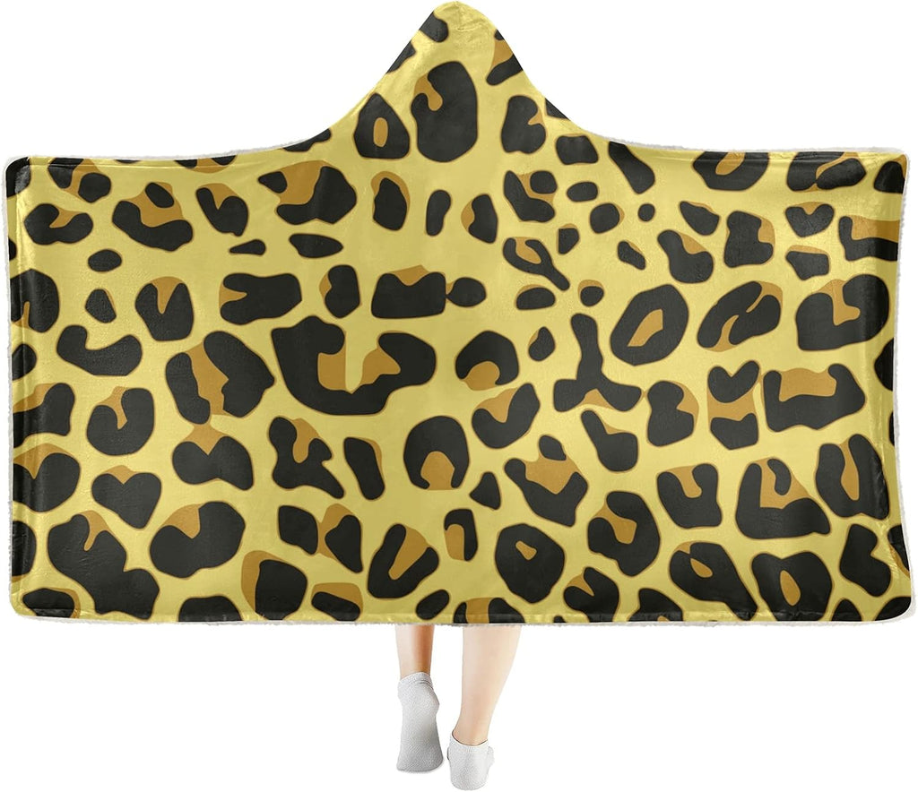 Hooded Tiger Print Sherpa Plush Throw Blanket R491281