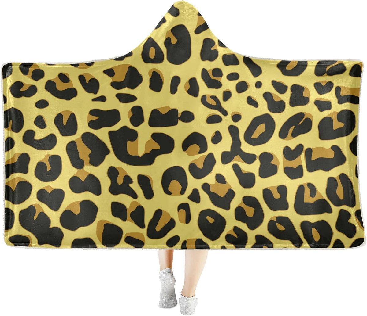 Hooded Tiger Print Sherpa Plush Throw Blanket R491281