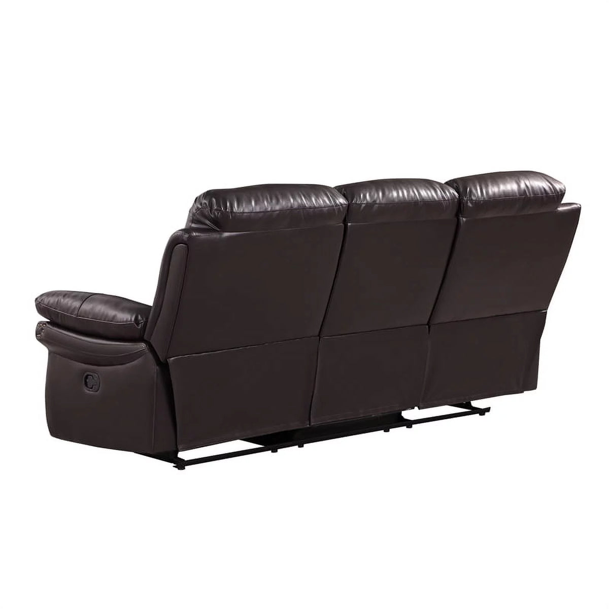 Brown 2-Piece Leather Sofa with Console Loveseat S26727