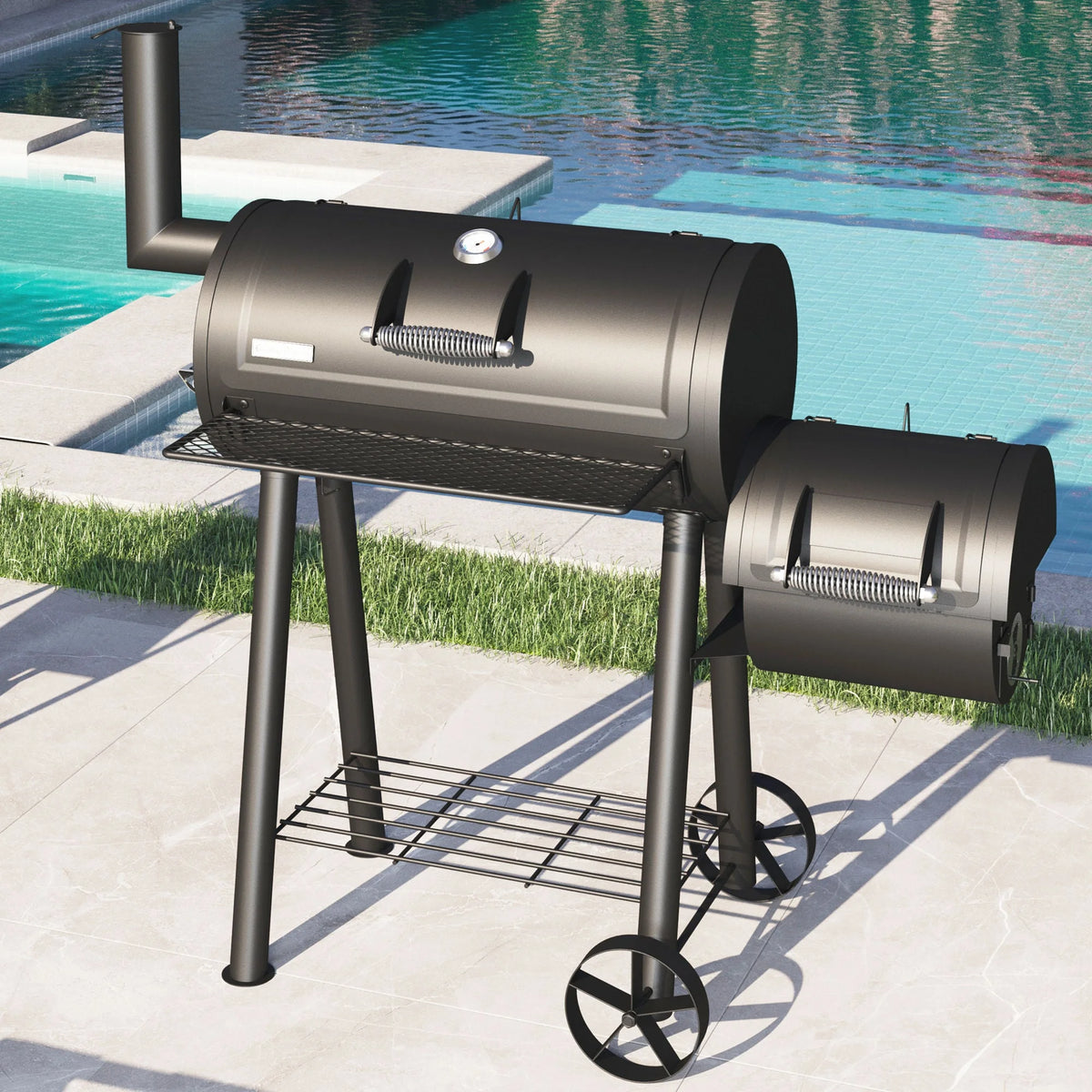 Portable Charcoal Grill with Offset Smoker R814622