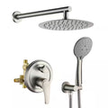10 in. Wall Mount Dual Shower Heads with Valve in Brushed Nickel E97711