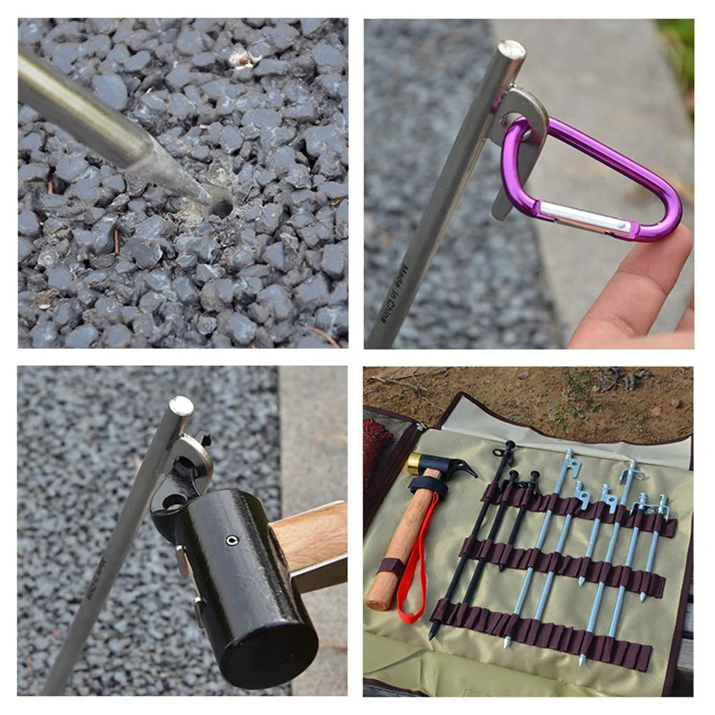 4Pcs Solid Steel Tent Stakes U59837