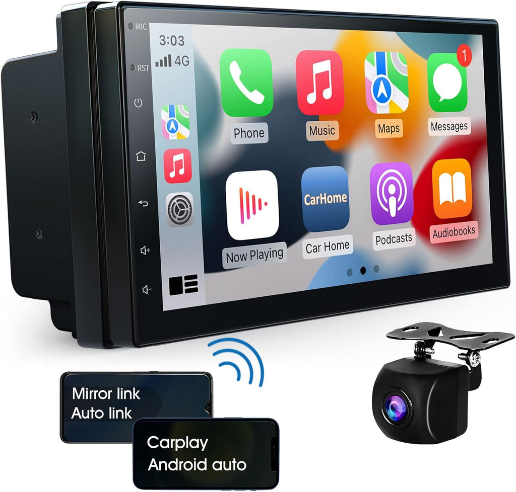 10.1 IPS Touchscreen Car Stereo with Wireless CarPlay Android Auto Bluetooth 5.0 Backup Camera H8947