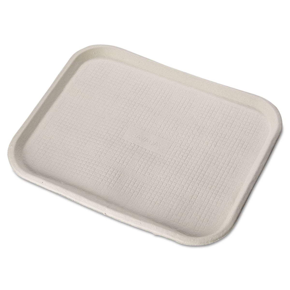 White Molded Fiber Food Trays, 14 x 18, Rectangular, 100/Cart B160665