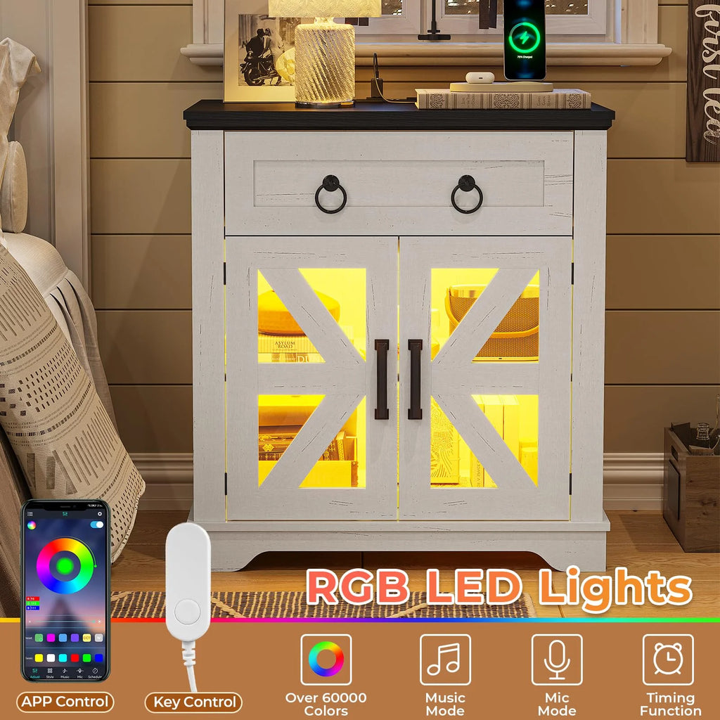 White End Table with Charging Station Y749042
