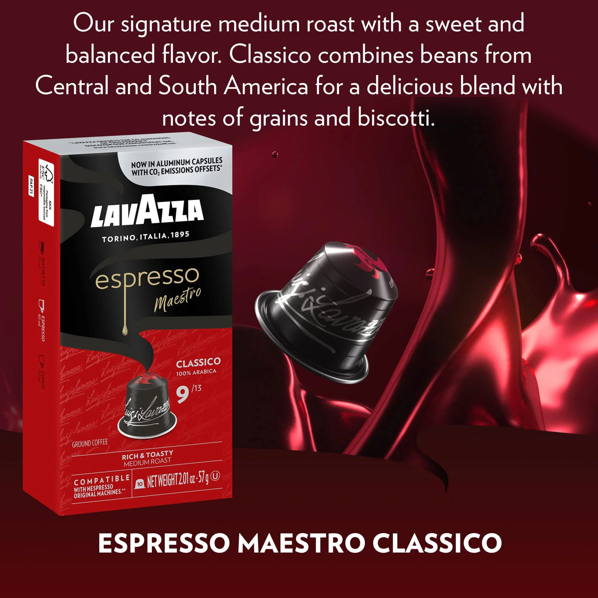 Lavazza Espresso Classico Medium Roast 100% Arabica Aluminum Pills Pack Of 60 L386