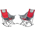 Oversized Padded Rocking Camping Chair with Side Pocket N371954
