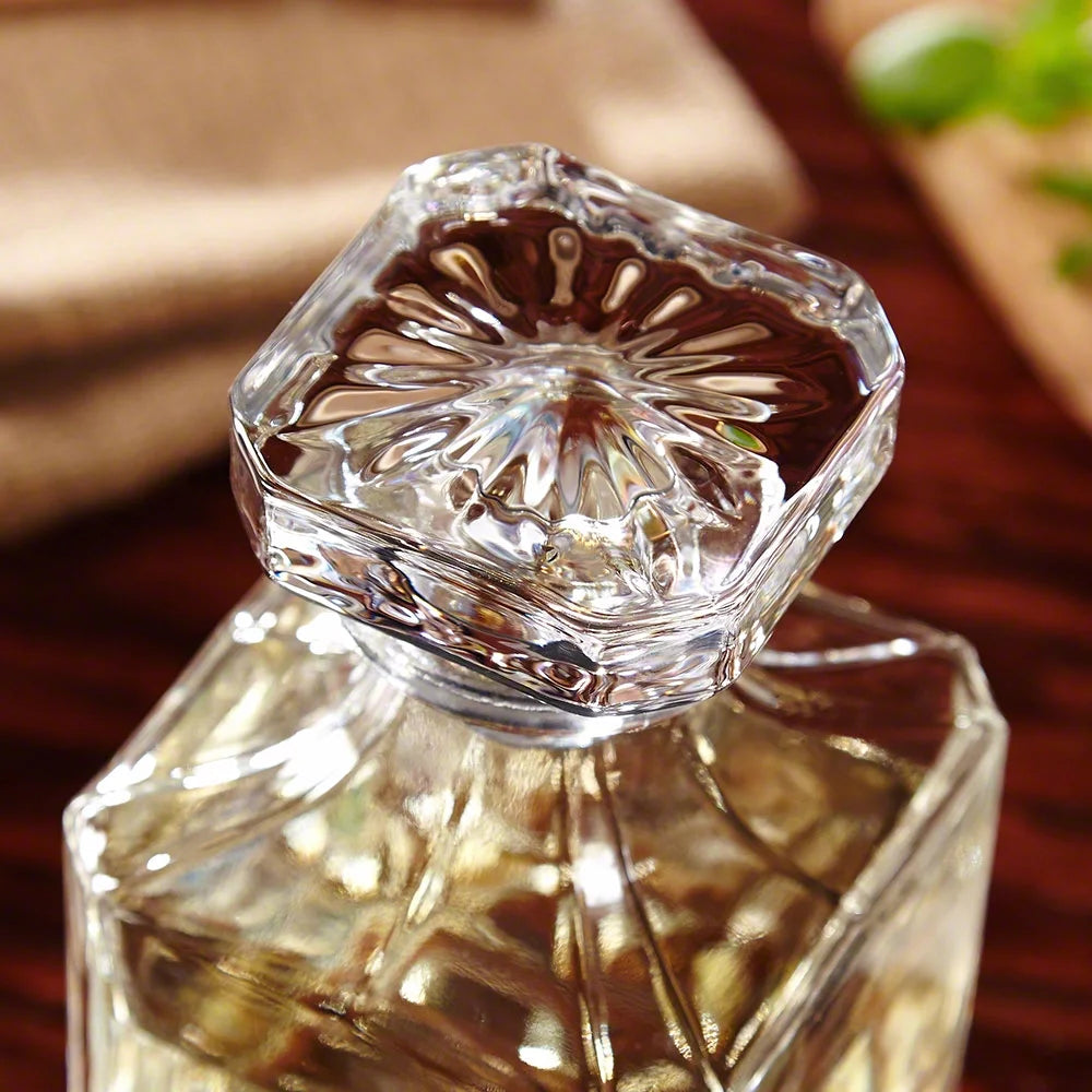 Etched Whiskey Decanter Set with Square Rocks Glasses M554166